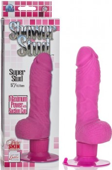 Фаллоимитатор Shower Stud Super Stud на присоске с вибрацией – розовый