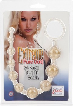 Анальные бусы Extreme Pure Gold X-10 Beads – золотистый