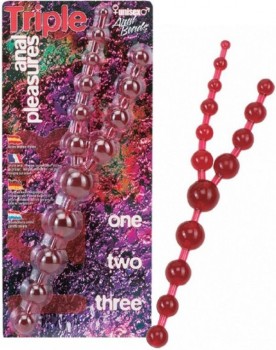 Тройные анальные шарики Triple Anal Pleasures – красный