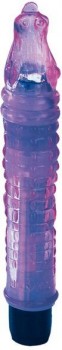 Фиолетовый гелевый вибратор в форме крокодильчика - 19 см.