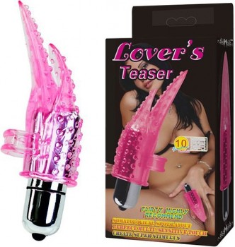 Стимулятор для клитора Lover’s Teaser на палец с вибрацией – розовый