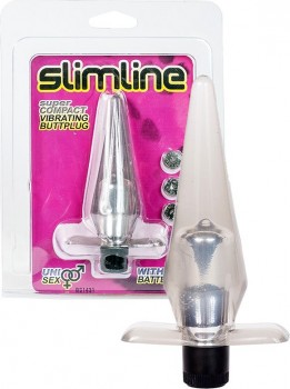 Анальная пробка Slimline Butt Plug с вибрацией – серый