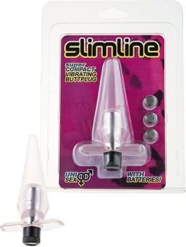 Анальная пробка Slimline Butt Plug с вибрацией – розовый
