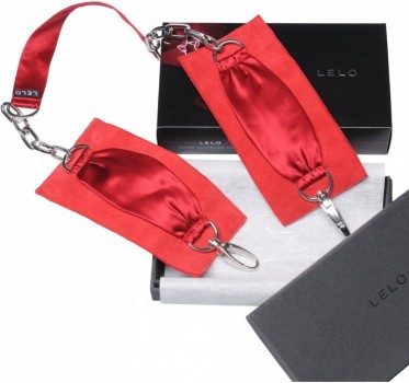 Шелковые наручники-браслеты Lelo Sutra Chainlink Cuffs - красный