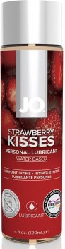 Съедобный лубрикант с ароматом клубники JO Flavored Strawberry Kiss - 120 мл