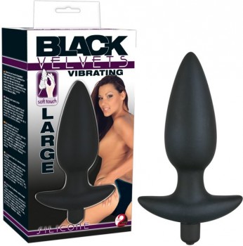 Большая анальная вибровтулка Black Velvets – черный