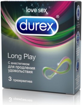 Презервативы Durex Long Play с анестетиком – 3 шт