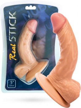 Реалистичный фаллоимитатор с мошонкой TOYFA RealStick Nude 5” на присоске – телесный
