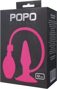 Розовая надувная анальная втулка TOYFA POPO Pleasure - 11 см