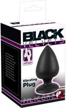 Большая анальная вибровтулка Black Velvets с дистанционным пультом – черный