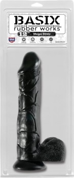 Огромный реалистичный фаллоимитатор Pipedream Basix Rubber Works 12" Mega Dildo – чёрный