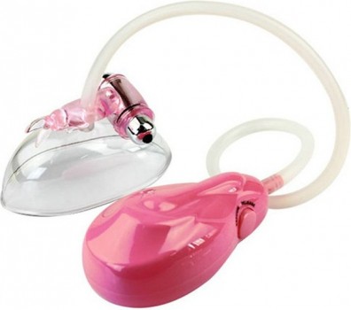Автоматическая вакуумная помпа для клитора и половых губ Clitoral Pump с вибрацией – розовый