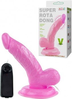 Реалистичный дилдо с вибрацией на присоске Super Vibro Dong – розовый