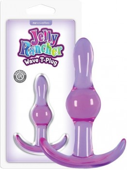 Анальная пробка Jelly Rancher T-Plug Wave волнистая – фиолетовый