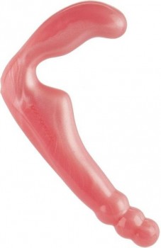Безремневой розовый страпон из силикона The Gal Pal - 17 см.