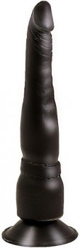 Чёрный анальный фаллоимитатор на подошве-присоске - 18,5 см.