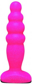 Розовый анальный стимулятор Small Bubble Plug - 11 см.