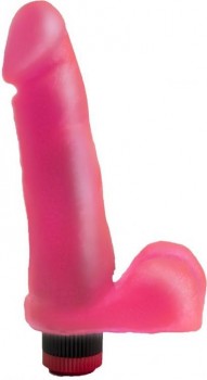 Розовый вибромассажёр в форме фаллоса - 16 см.