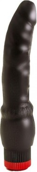 Чёрный вибромассажер-реалистик - 19,3 см.