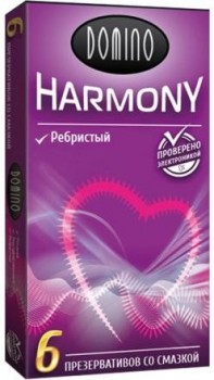 Презервативы с рёбрышками Domino Harmony - 6 шт.