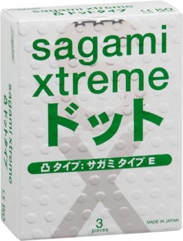 Презервативы Sagami Xtreme SUPER DOTS с точками - 3 шт.