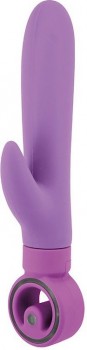 Фиолетовый вибратор с клиторальным отростком ROLLA VIBRATING AXLE - 23 см.