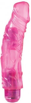 Розовый гелевый вибромассажёр JELLY JOY 7INCH 10 RHYTHMS PINK - 17,5 см.