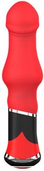 Красный анальный вибратор фаллической формы BOOTYFUL BULBED VIBE
