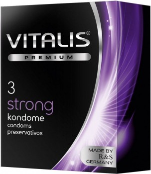 Презервативы с утолщенной стенкой VITALIS PREMIUM strong - 3 шт.