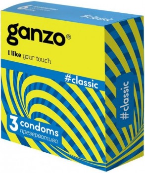 Классические презервативы с обильной смазкой Ganzo Classic - 3 шт.