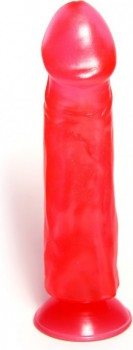 Розовый реалистичный фаллоимитатор на присоске - 19,5 см.