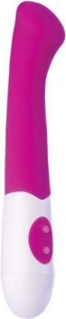 Ярко-розовый вибратор Ida со скошенной головкой для G-стимуляции - 19 см.