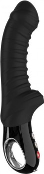 Элегантный чёрный перезаряжаемый вибратор TIGER G5 - 21,5 см.