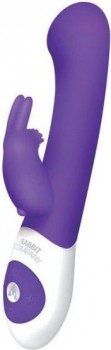 Фиолетовый стимулятор G-точки с клиторальным отростком The G-spot Rabbit - 22 см.