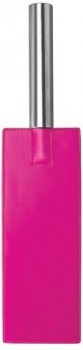 Розовая прямоугольная шлёпалка Leather Paddle - 35 см.