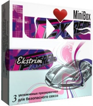 Ребристые презервативы Luxe Mini Box Экстрим - 3 шт.