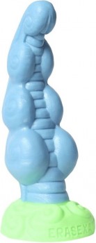 Голубой фаллоимитатор  Посейдон  с ярко выраженным рельефом - 19 см.