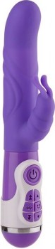 Фиолетовый вибратор с клиторальной стимуляцией INSTYLE DUO VIBRATOR 5.5INCH - 14 см.