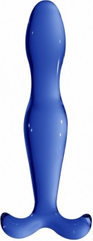 Синий стеклянный стимулятор Elegance - 18 см.