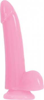 Розовый фаллоимитатор на присоске Firefly Smooth Glowing Dong 5 Pink - 14,5 см.