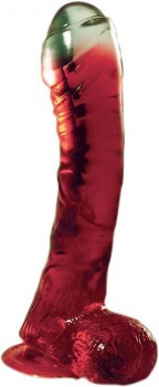 Красный фаллоимитатор на присоске LAZY BUTTCOCK  - 17 см.