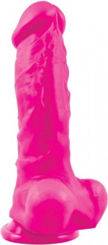 Розовый фаллоимитатор Pleasures Thick 5 Dildo - 18,3 см.