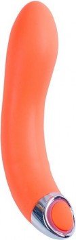 Оранжевый гладкий G-вибратор из силикона PURRFECT SILICONE G-SPOT VIBRATOR - 17,7 см.