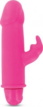 Розовый вибратор с зайчиком у основания RABBIT CRAZY HARE - 15,5 см.