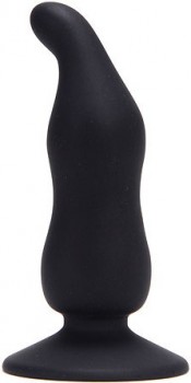 Чёрный анальный стимулятор  BOTTOM BLACK CAP SILICONE - 11 см.