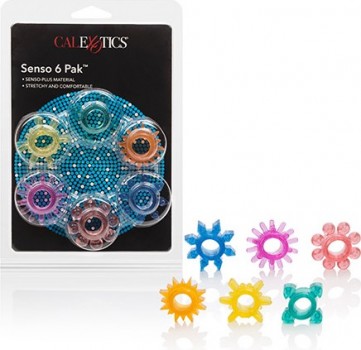 Набор из 6 эрекционных колец Senso® 6 Pak™, цвет мульти