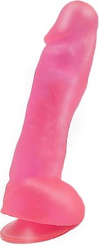 Большой розовый фаллоимитатор на присоске - 20,5 см.