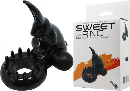 BI-010132-2 / Эрекционное виброкольцо Baile Sweet Vibrating Ring кролик