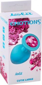 Анальная пробка Emotions Cutie Large Turquoise pink crystal 4013-03Lola