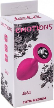 Анальная пробка Emotions Cutie Medium Pink black crystal 4012-01Lola